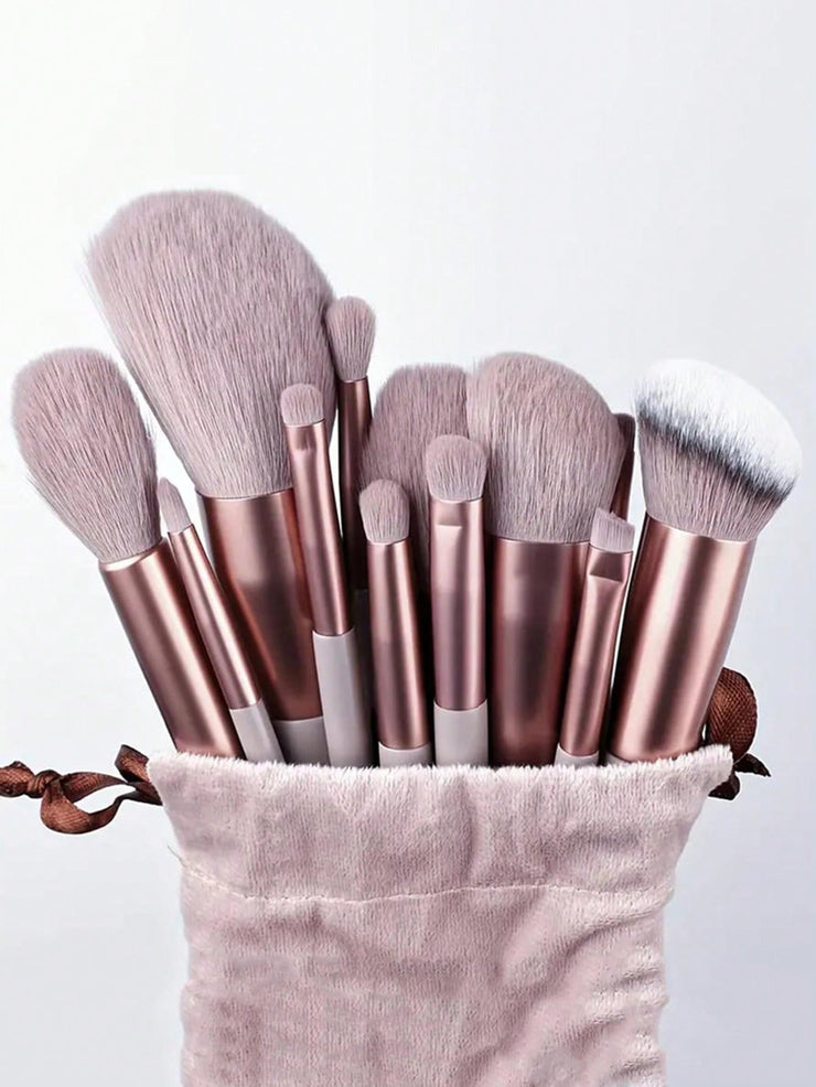 Makeup Brush Set with Bag & Sponge