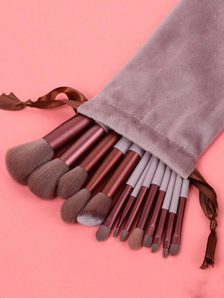 Makeup Brush Set with Bag & Sponge