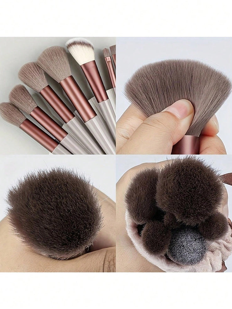 Makeup Brush Set with Bag & Sponge