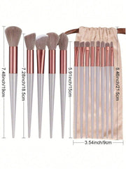 Makeup Brush Set with Bag & Sponge