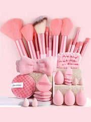 Makeup Brush Set with Bag & Sponge