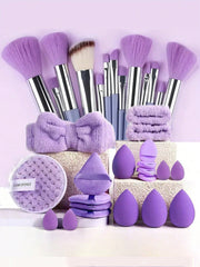 Makeup Brush Set with Bag & Sponge