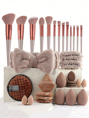 Makeup Brush Set with Bag & Sponge