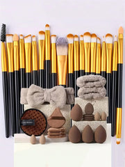 Makeup Brush Set with Bag & Sponge