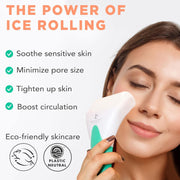 Ice & Rose Quartz Roller for Face - Face Massager Skin Care Tools with Small Eye Roller for Puffy Eyes